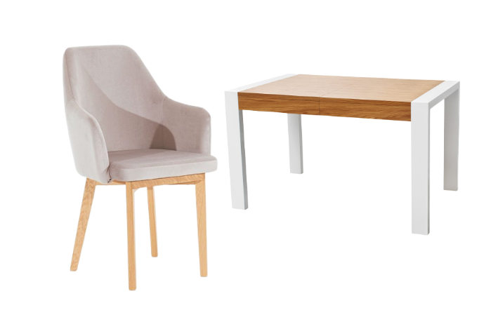 Krzesło tapicerowane i stół